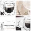 Elegant Double Layer Coffee Cup Decorative Transparent Drinkware with Handle High Borosilicate Glass Glassware
