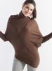 Korean Irregular Wool Patchwork Batwing Sleeve Sweater - Women's Autumn/Winter Loose Knitwear