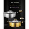 FATTBAO 304 Stainless Steel Hammered Hot Pot with Glass Lid