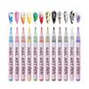 12 Colors Nail Art Pen Quick Dry Waterproof Painting Graffiti Acrylic Pen DIY Design Abstract Line Nail Art Beauty Tool Supplies