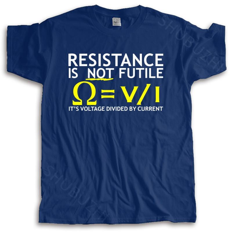 Хлопковая футболка мужская летняя Топы Мужские Напряжение деленное на Ток Футболка шутка для электрика наука летняя футболка большого размера S