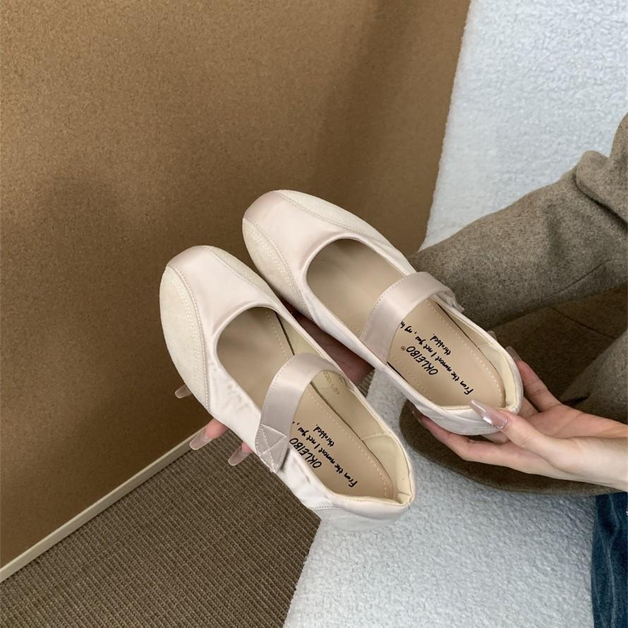French Silver Casual Style Square Head Single Shoes Fairy Shoes 2025 New Spring Skirt Fashion Mary Jane Shoes