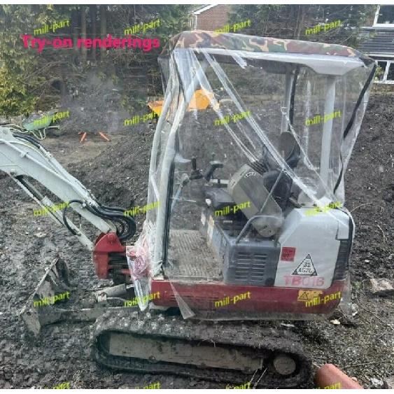 Mini Excavator Car Cover Warm Awning Thickened Pvc Windproof For Takeuchi TB016