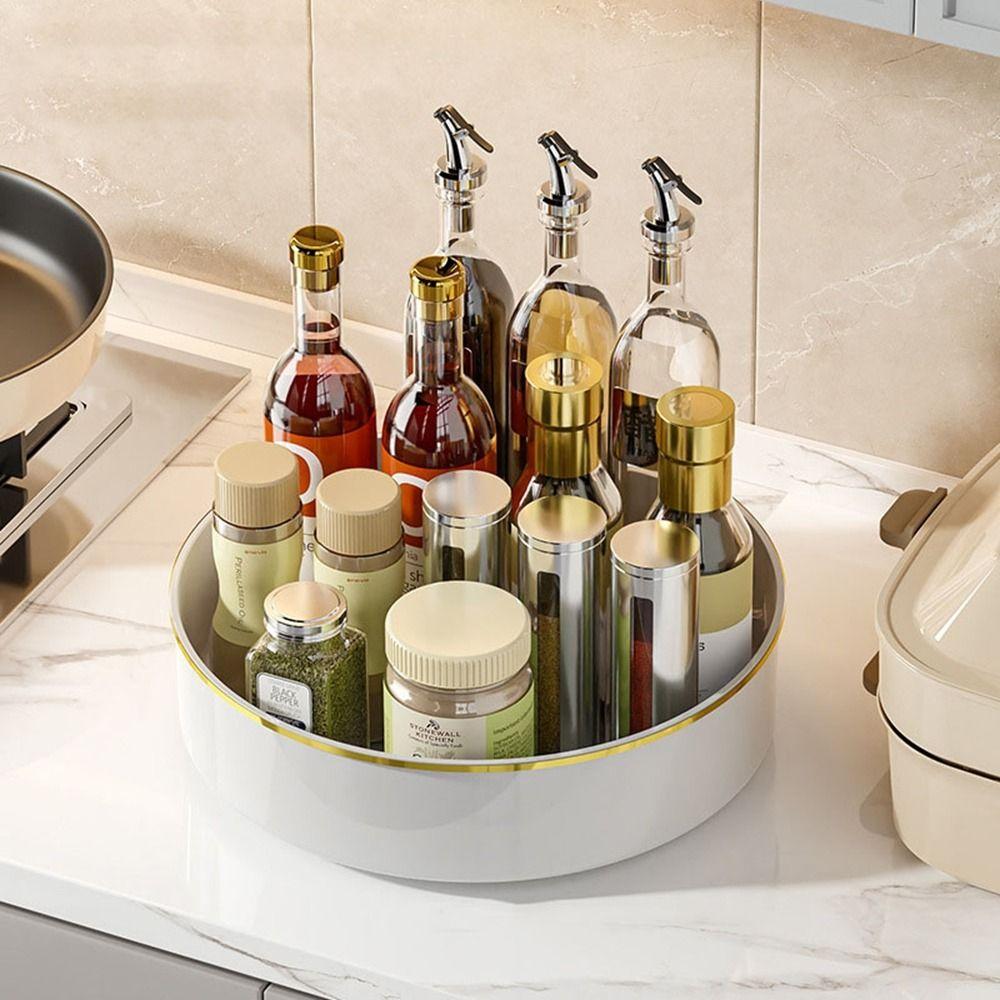 

Пластиковая вращающаяся на 360° полка для специй круглая стойка для хранения косметики поворотный шкаф-органайзер настольный