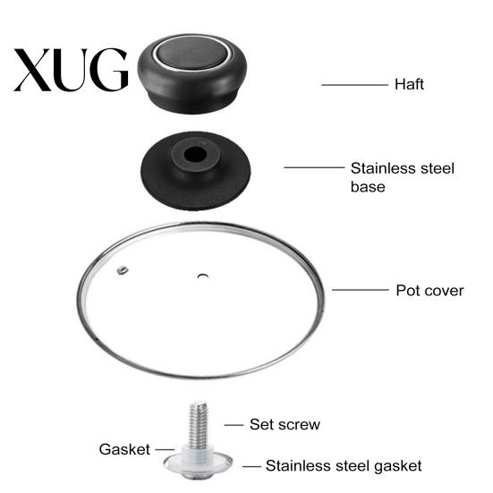 Bakelite Pot Lid Handle 2Pcs Knobs Set Universal Top Replacement Knob for Cookware Casserole Glass Heat Resistant Anti-Slip Grip Easy Installation
