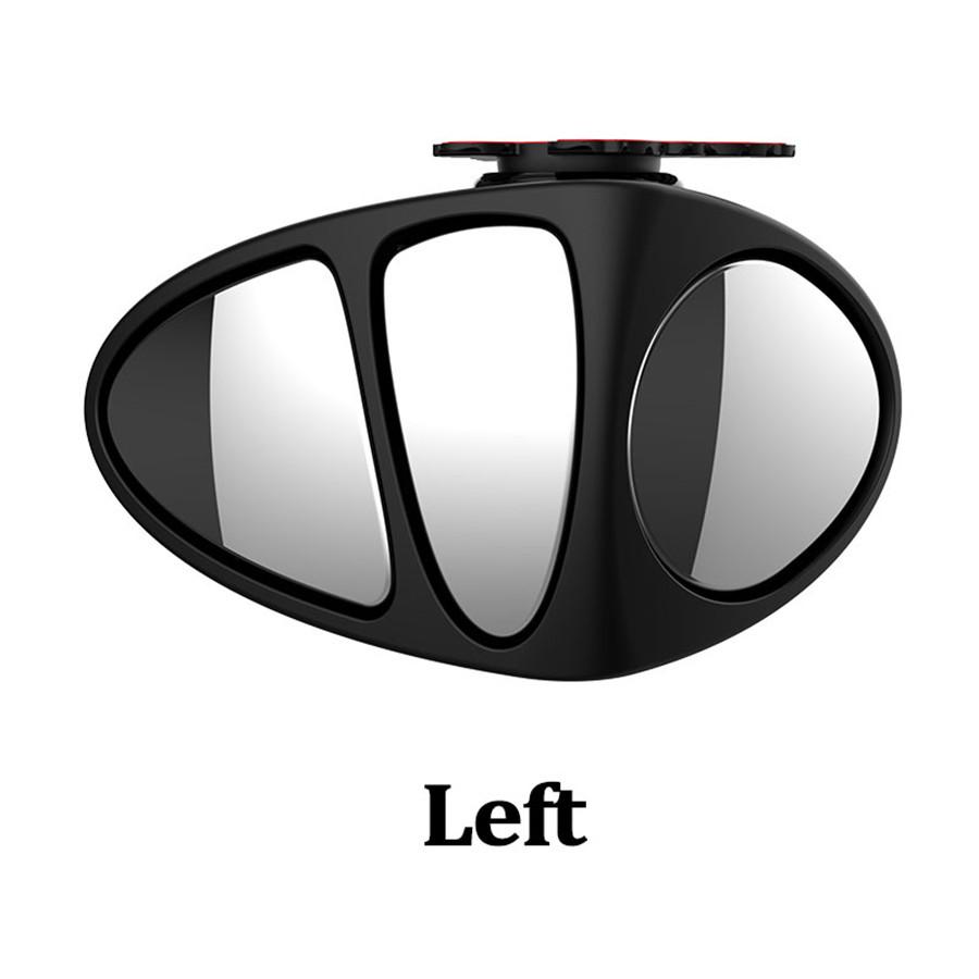 Car Left Convex Mirror Blind Spot Mirror 360° Rotation Lens Adjustable Angle 1X