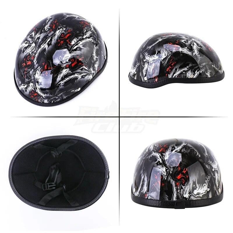 Half Face Helmet Unisex Ultralight Motorcycle Helmet Retro Vintage Bike Helmet Cycling Safety Helmet