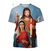 Christian Mother Of God Virgin Mary Jesus Loves Casual Tee Tops Short Sleeve Women's Men Adult and Children's Clothing Tshirt