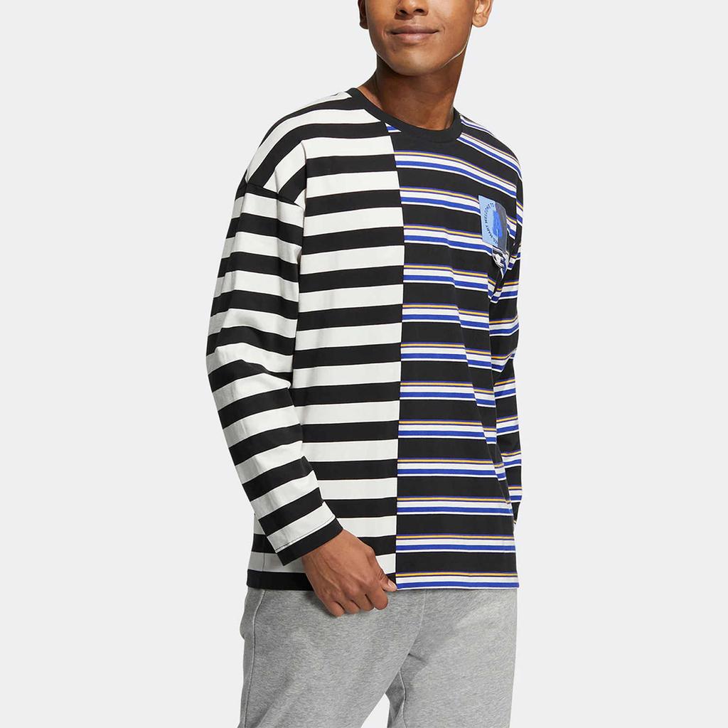 Adidas Neo Striped Patchwork Loose Long Sleeve T-Shirt Men Tops Multicolor IA5332