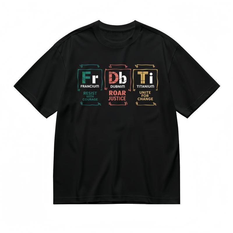 

Women s Fashion Comfy Classic T-Shirt Periodic Table Inspired Design Art Tee 4XL