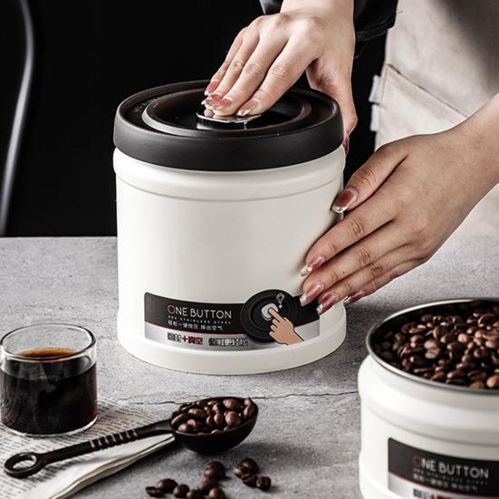 Stainless Steel Vacuum Storage Tank for Tea Leaves Moisture Proof & Dust-Proof Coffee Bean Container 750/1100ml Capacity Sealed Food Jar for Grain Nut