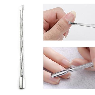 1 Piece Double-ended Stainless Steel Nail Cuticle Spatula Spoon Trimmer Dead Skin Pedicure Pedicure Cleaning Nail Tool