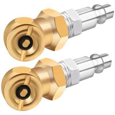 2pack Brass Inflator Gauge Attachment Air Chuck Compressor Nozzle Ball Inflator Air Hose Fittings