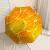 1PC orange slicesAutomatic Open/Close Umbrella with Windproof, 8-Rib Sturdy Canopy, Durable Ribs, Fashionable Design, Outdoor Accessory, Fun Prin, Hol