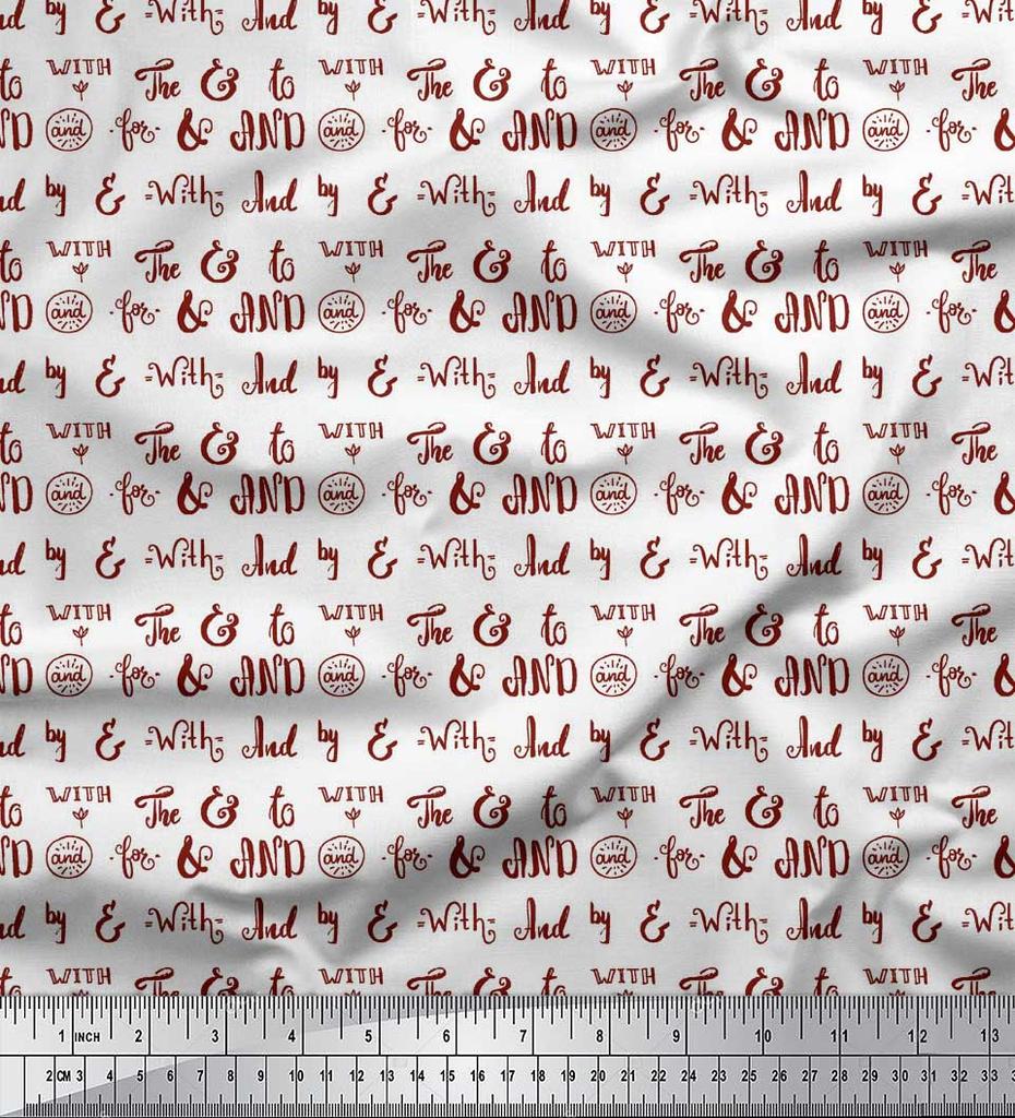 Soimoi Black Japan Crepe Satin Fabric To The End Text Printed Craft Fabric by the Metre 42 Inch