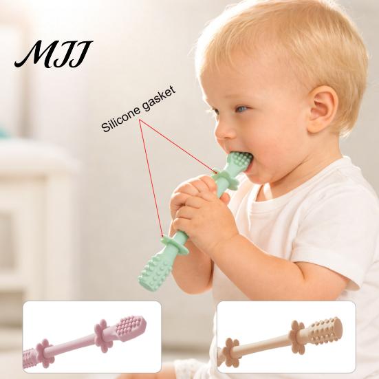 Flexible Silicone Teether for Babies Baby Teething Toy, Food-Grade Bite Soother Gum Toddler Gripping Toy Relief, Anti-Finger Biting Chew Stick, Infant