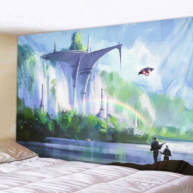 Magic Forest Castle Tapestry Fairy Tale Adventure Fantasy Tapestry Wall Hanging Hippie Tapestry Kids Room Bedroom Decoration