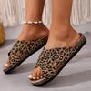 Leopard Print Slippers Large Size Comfortable Breathable Fashion Slim Summer Flat Women's Shoes