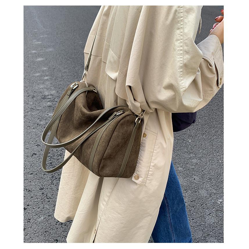 IELGY Retro Fashion Suede Ladies Messenger Bag - Large Capacity & One Shoulder Design