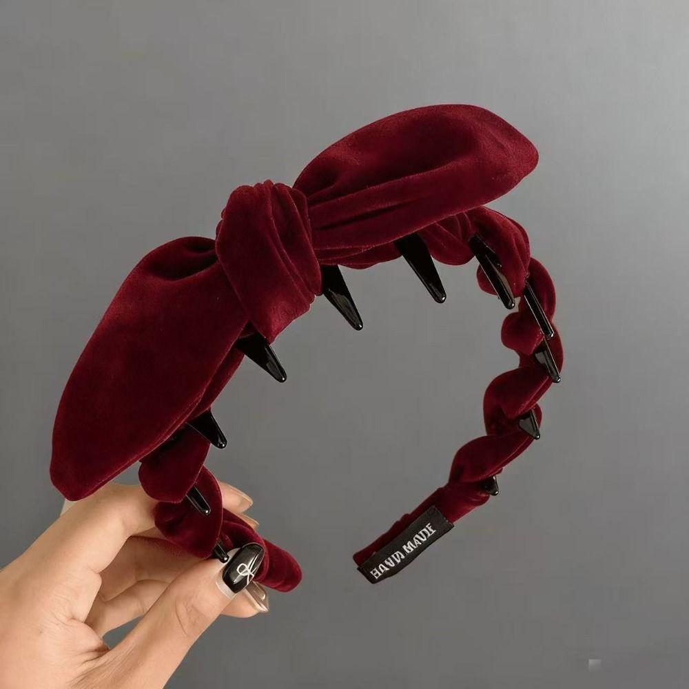 Bowknot Hair Accessories Velvet Fascinator Autumn Hair Bands  Women Girls
