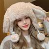 Winter Thickened White Plush Cartoon Rabbit Ears Female Age Reduction Sweet and Cute Ear Protection Warm Pullover Cap