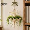 Small Herbaceous Plant Container Ballet Dancer & Mermaid Hanging Planter, Resin Shell-Shaped Flower Pot with Metal Chains, Wall Mount Greenery Display
