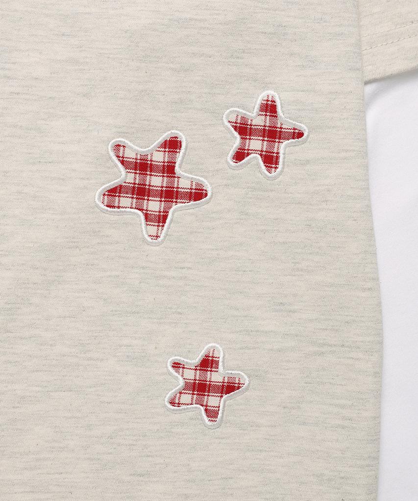 Cabisi Check Twin Star Layered Ls Tee Oatmeal(Cv2Ffut578A)
