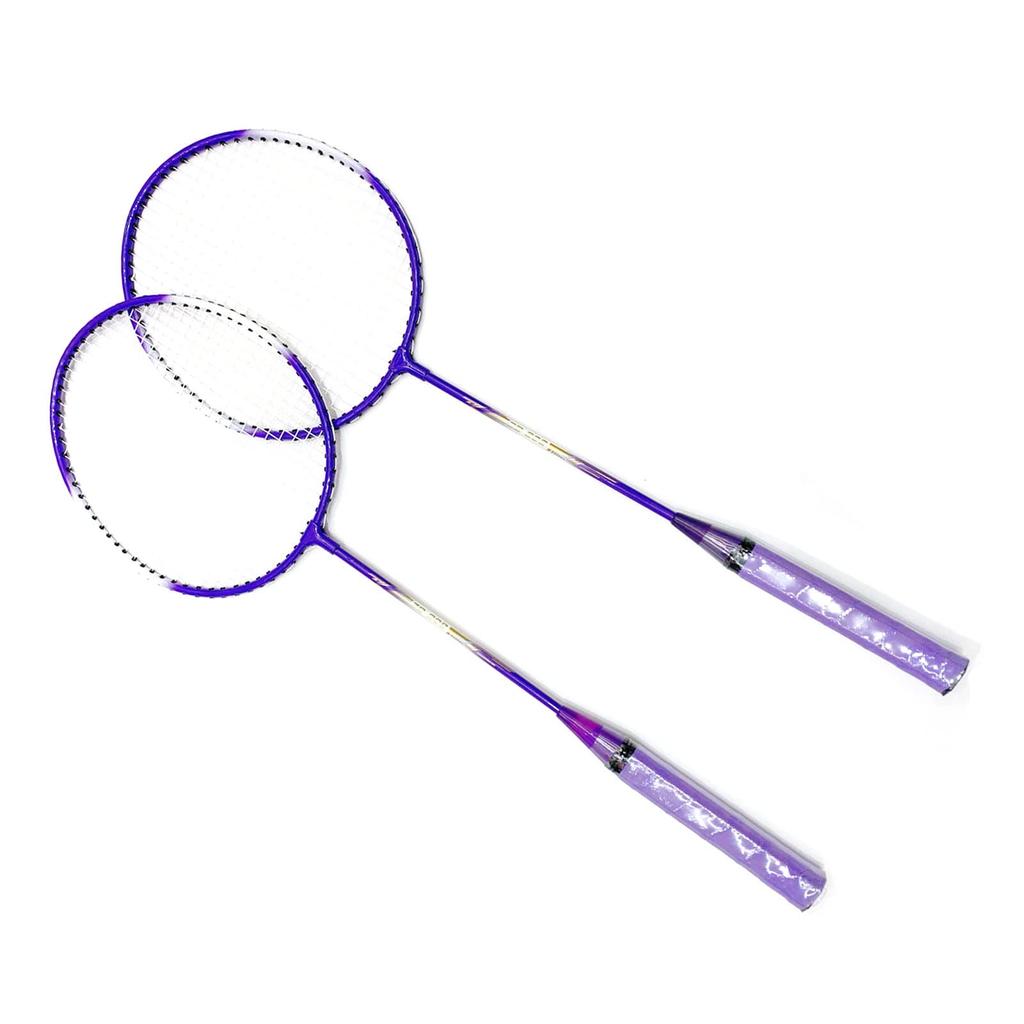 Badminton Durable Badminton Racket Iron Bending School Use Racket, Set, Ultra-Lightweight Alloy, Resistant, (Purple)