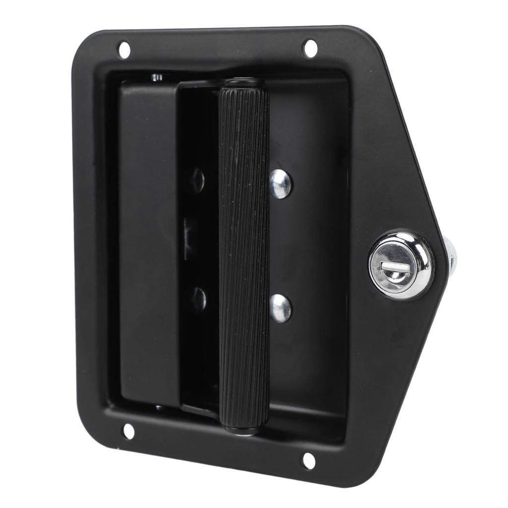 Tool Box Latch Carbon Steel 5.5x5.5in Flush Mount RV Toolbox Handle Lock with Handle and Keys for Caravan Truck RV