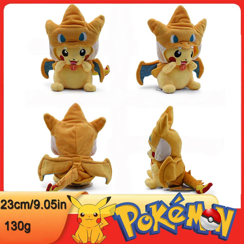 Juguete de Peluche Pokémon de 23cm Pikachue Cosplay Charizard Lindo Juguete Kawaii Personaje de Anime Clásico Muñeco de Peluche Niño Regalo de Navidad Cumpleaños