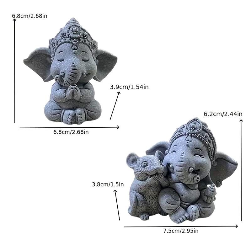 1Pc Elephant Statue With Hands Clasped In Prayer Position, A Guardian Elephant Statue, For Home Decoration.