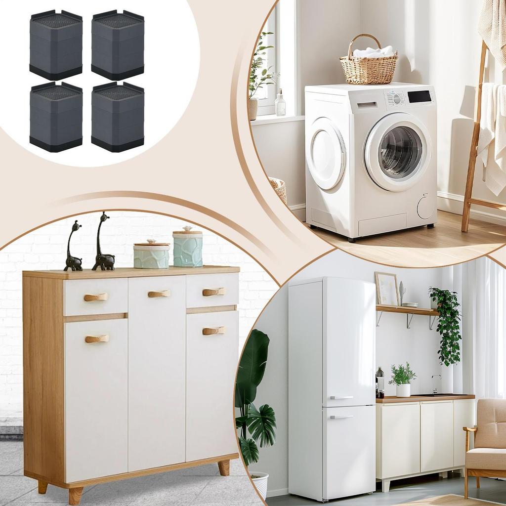 Furniture Risers 4 Pieces Support Lifter Extender For Washer Washing Machine Lifting Rack For Chair Refrigerator Washing Machine