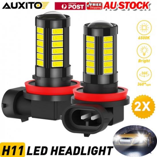 2Pcs H11 H9 H8 White LED Headlight Low High Beam H8 Bulbs Globes Canbus 6500K
