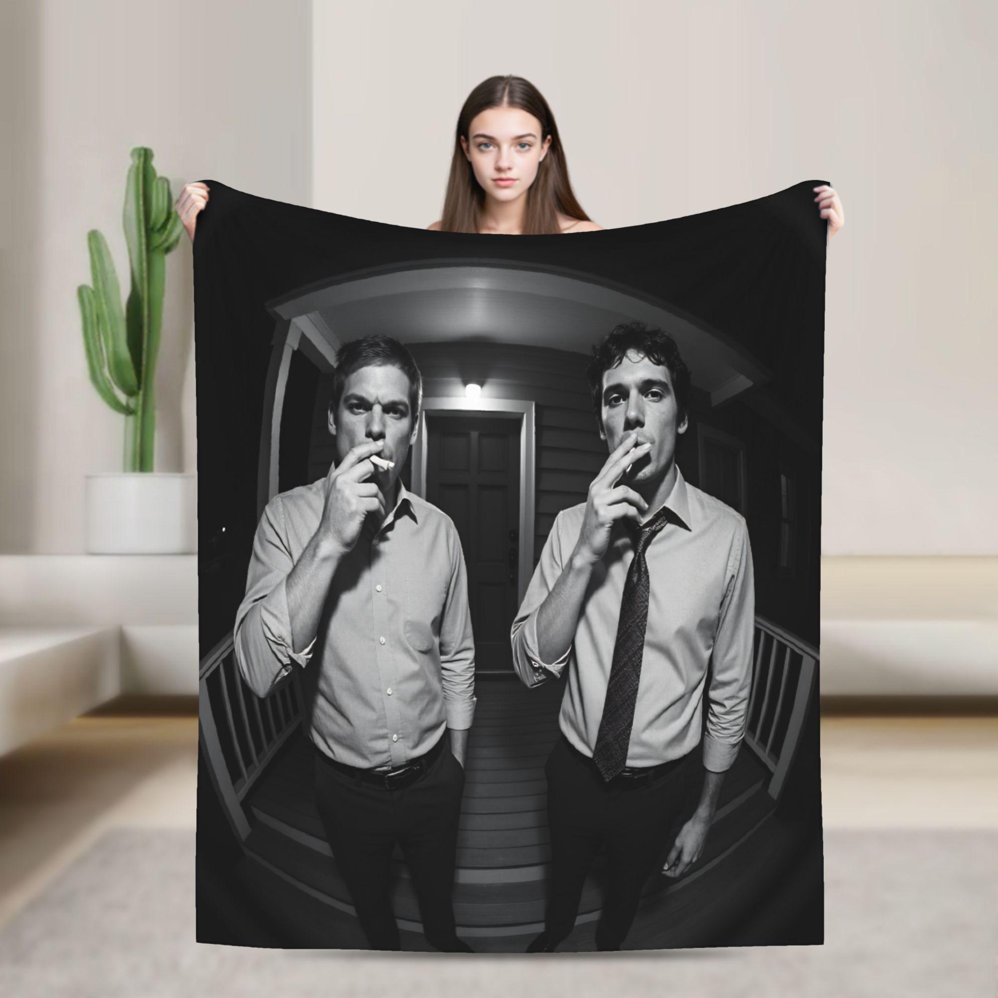 Dexter Morgan  Bedding Throws Warm Fashion Blanket Blood Forensic TV Series For Living Room Camping Flannel Bedspread Bed Cover 75cmx90cm