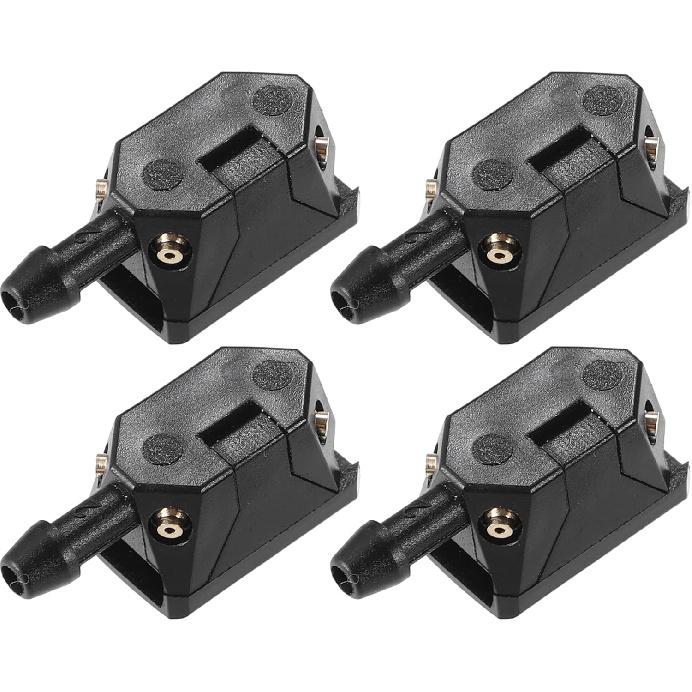 ACROPIX Universal Adjustable Windshield Wiper Washer Nozzle Spray Jet Black - Pack of 4
