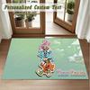 Crystal Velvet Square Rug Custom NameAmazing World of Gumball Pattern Non Slip Home Floor Decor Rug