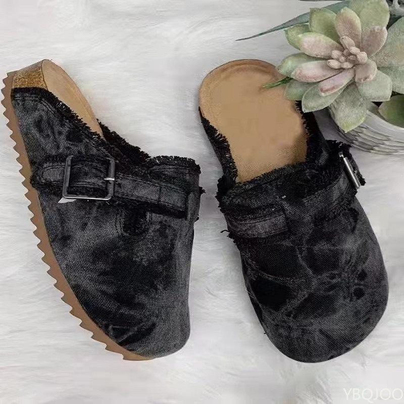 Fashion Baotou Slippers Women's plus size European American new Shoes Outdoor anti-skid lazy flat slippers ladies casual cloth shoes