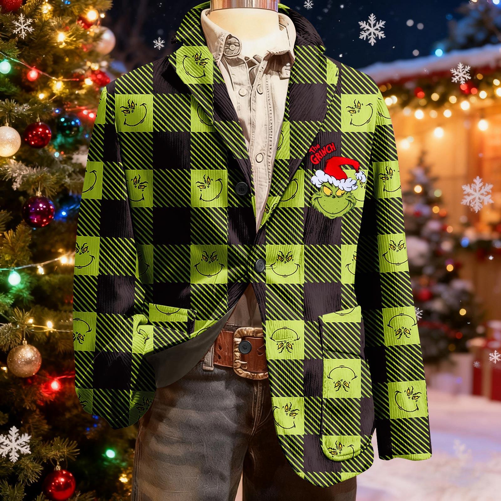 

Мужской уродливый рождественский вельветовый теплый карманный пиджак-кардиган, мужской повседневный костюм S