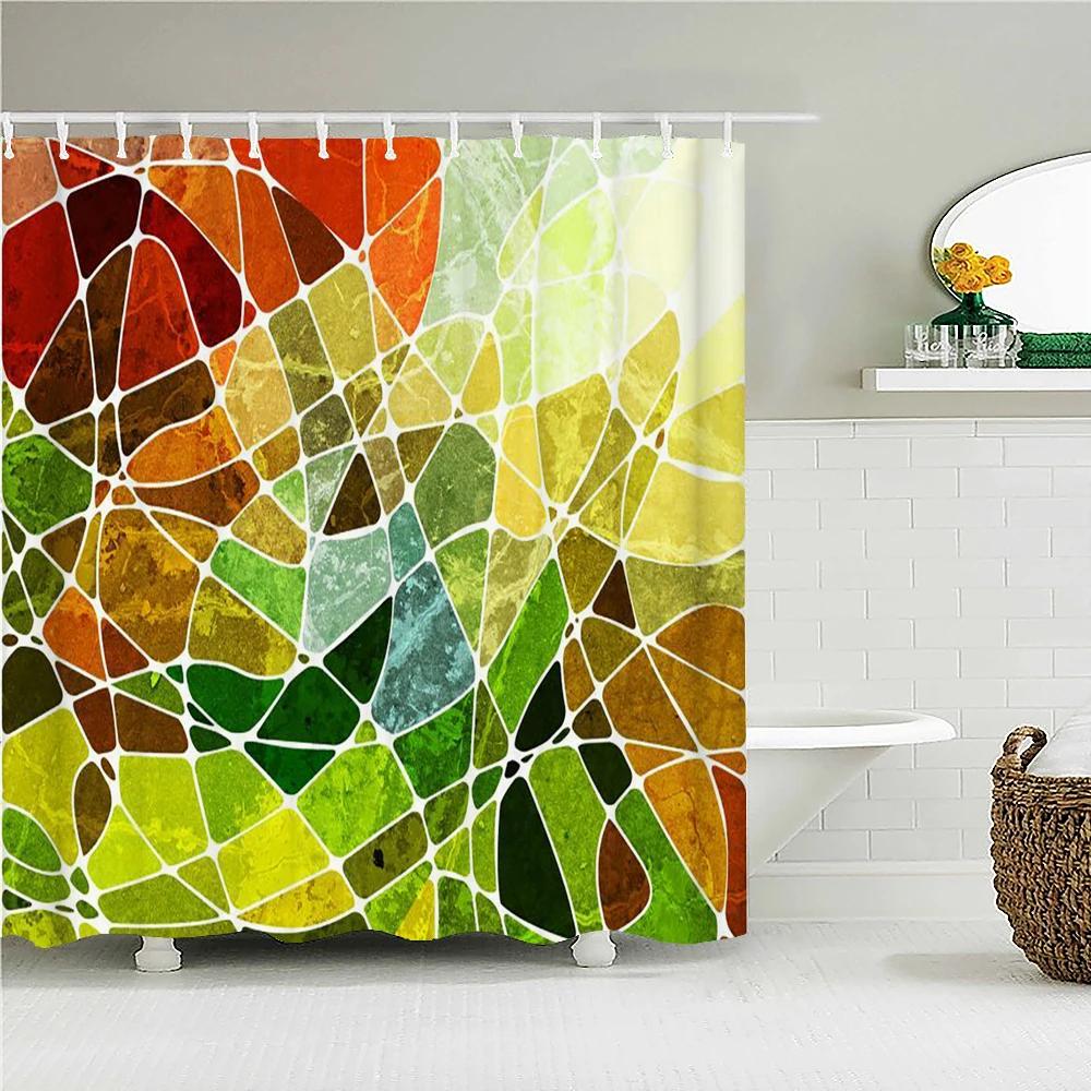 Small Fresh Floral Leaves Flowers Shower Curtain Bathroom Waterproof Polyester Multi-size 3D Print Curtains for Bathroom Shower