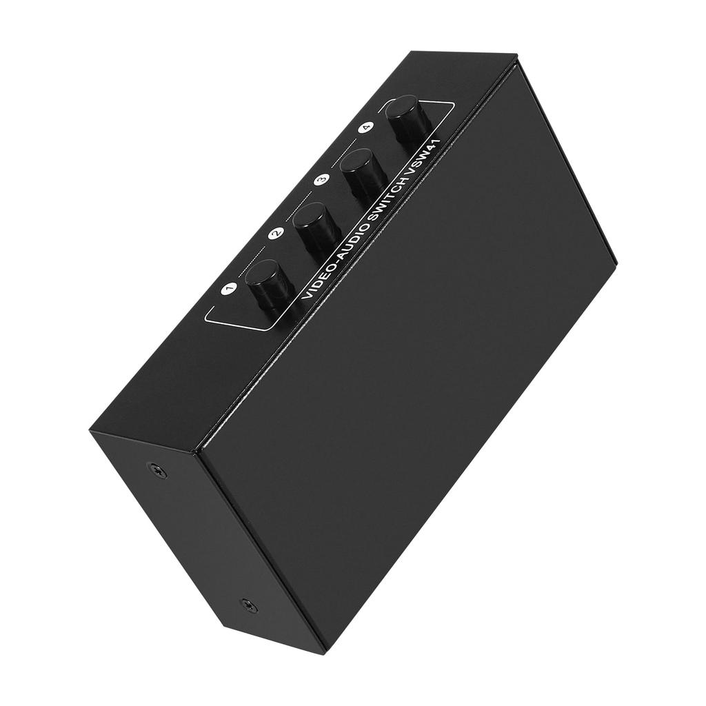 Haskoss Audio Video Audio Splitter RCA Stereo AUX Audio Headphone Speaker No Power Volume Ideal for Game TV and DVD Players & Switcher, 4-Input
