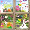 Xh107 Adorable Cartoon Style Easter Bunny Static Cling Window Decor For Kids