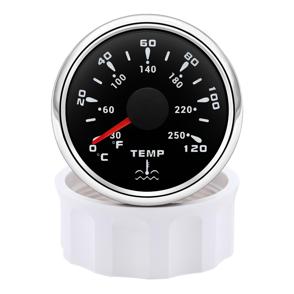 7 Colors Backlight Water Temperature Gauge 0-120 ℃ 30-250℉ Water Temp Indicator For Marine Boat Car Truck Waterproof 12V 24V