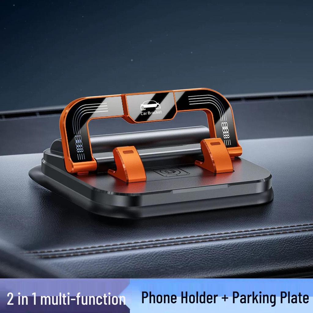 Two-in-One Car Dashboard Temporary Parking Phone Holder & Number Plate