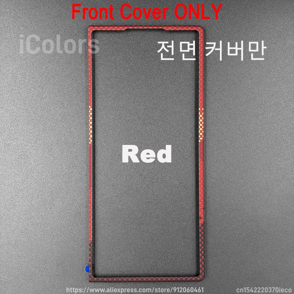 För Samsung Galaxy Fold 8 Ultra Framsida Aramid Kolfiber Bumper Ultratunn Smal Ram, Baksida Ingår Ej