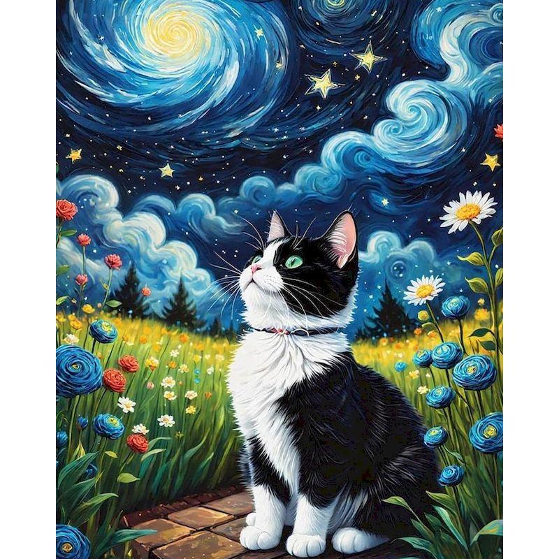 

GATYZTORY Coloring By Number Cat Kits Home Decoration Pictures Painting By Number Sky Scenery HandPainted Art Gift 30x20cm no frame