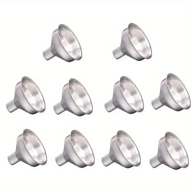 New 2 Pcs Household Kitchen Convenience Tools Silver Mini Stainless Stee Funnel Set Canning Preserving Small Bottles Accessories