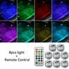 Luce Ambientale LED Adesiva Wireless per Interni Auto Telecomando Decorazione Lampada Atmosfera Tetto Auto Piedi con Batteria Colorata