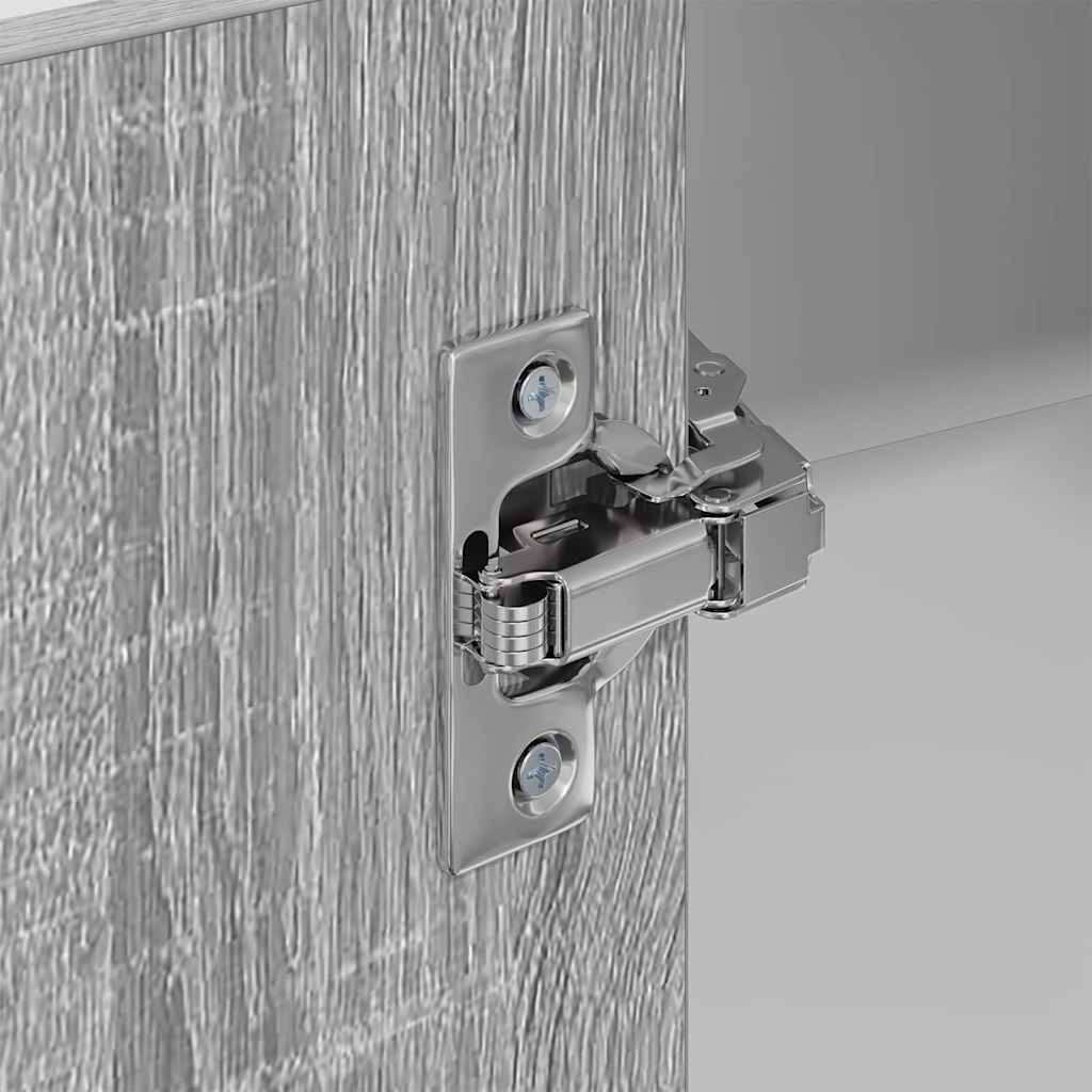 Hanging Corner Cabinet Grey Sonoma and White 57 X 57 X 80 Cm Particleboard