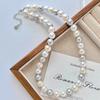 8Mm Cool Color Highlight Artificial Crystal Pearl Necklace Clavicle Chain