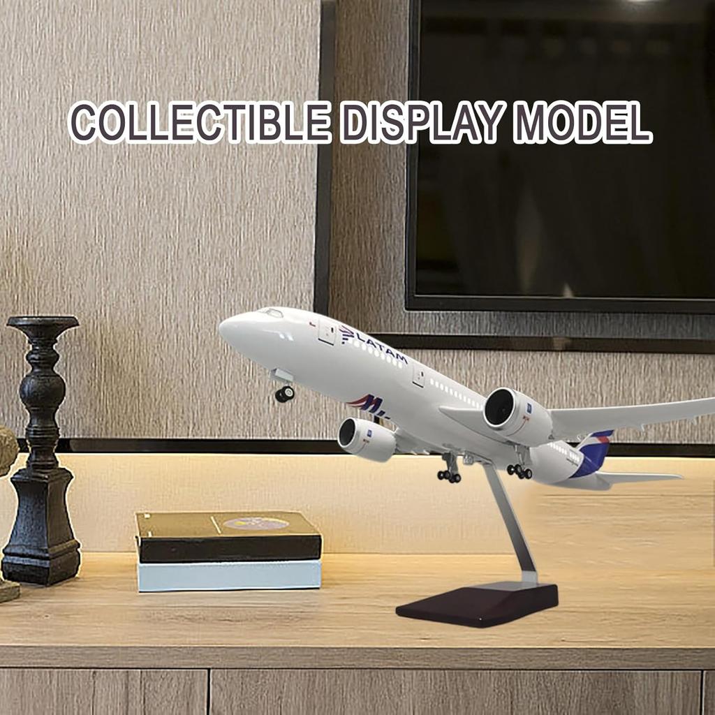Airplane B787 LATAM Airways 47cm 1/130 Scale Plane Model Resin Aircraft With Lights LED and Stand Desktop Home Decoration